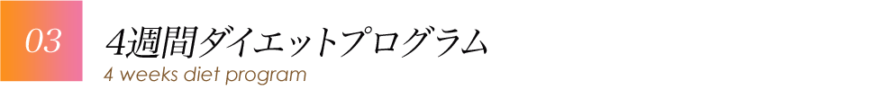 4週間ダイエットプログラム